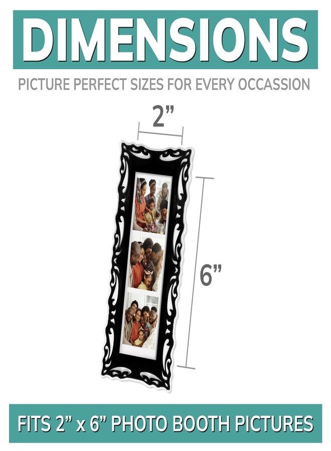 pbf PHOTO BOOTH FRAMES pbf Magnetic Photo Booth Frames for 2x6 Photo Strips | Magnetic Picture Frames for Refrigerator | Fridge Picture Frame Magnets | Magnetic Photo Holders for Locker, Photo Board (Black, 24-Pack) - Image 2